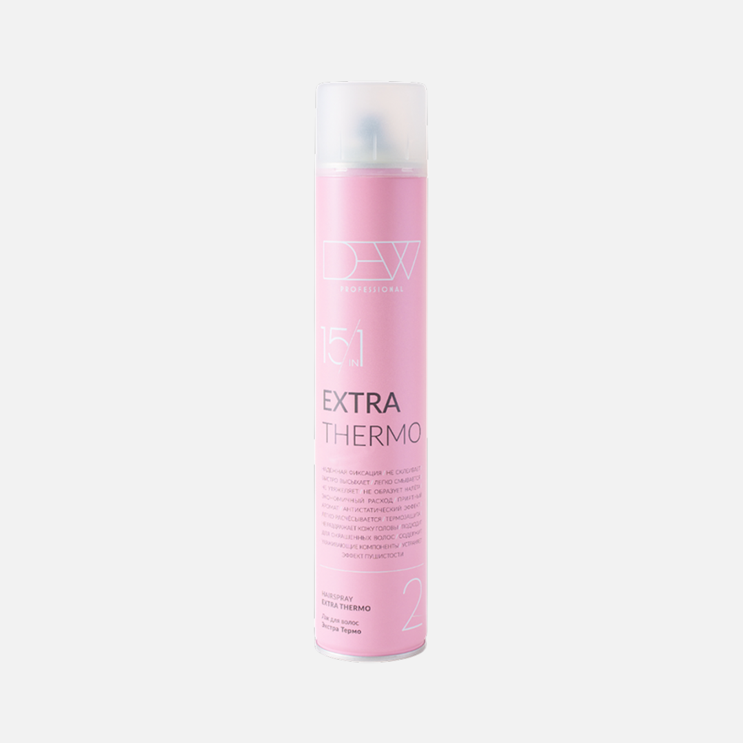 DEW PROFESSIONAL EXTRA THERMO 15 в 1, аэрозольный лак для волос, 500 мл