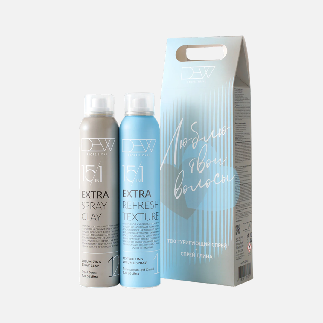 DEW PROFESSIONAL REFRESH TEXTURE+SPRAY CLAY, набор  текстурирующий спрей+спрей-глина