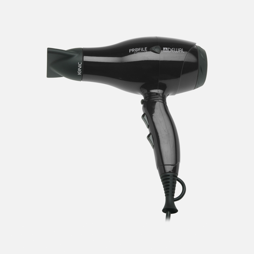 DEWAL PROFILE COMPACT 03-119 BLACK, профессиональный компактный фен, 2000 Вт