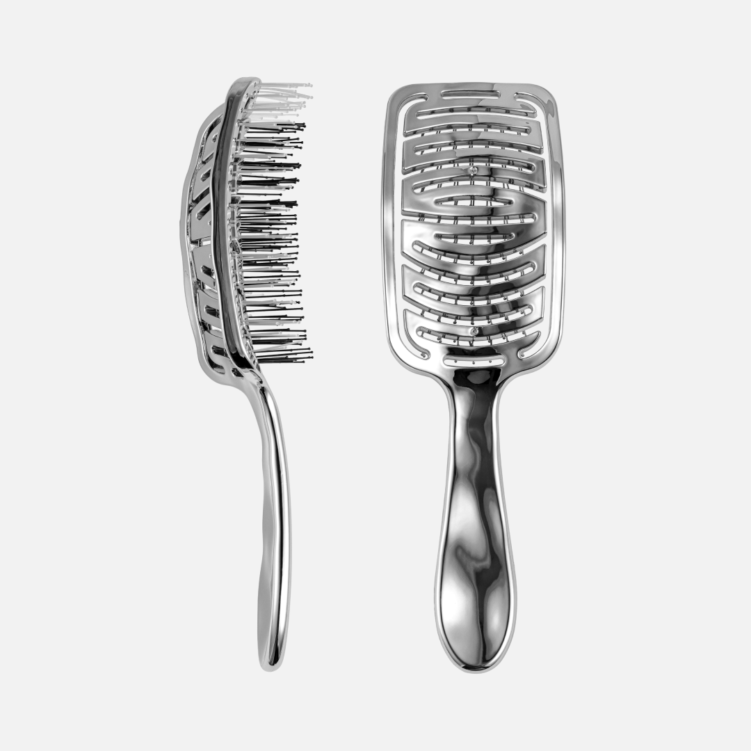 MAGIC HAIR CURL расческа массажная для распутывания, серебряная
