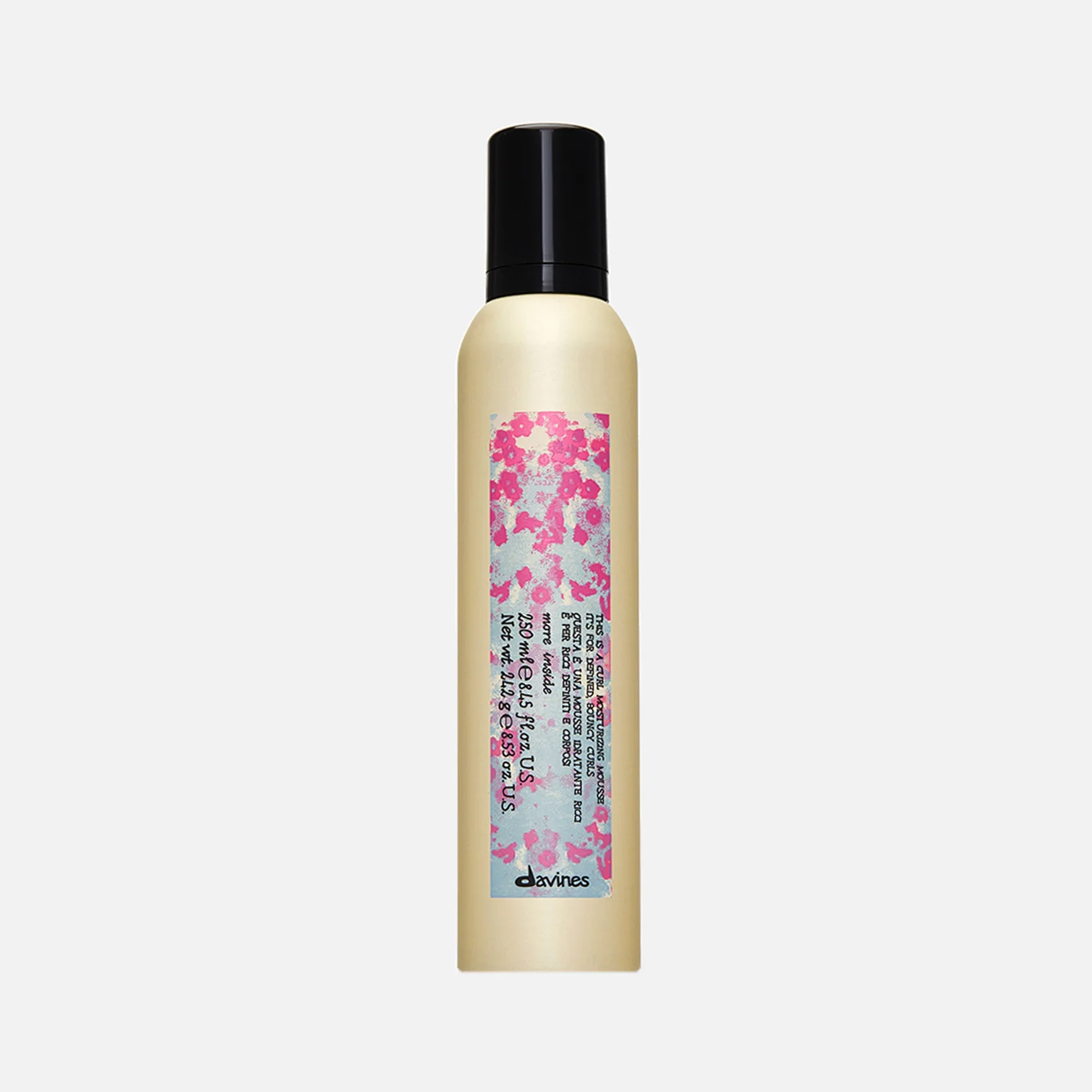 DAVINES MI CURL MOISTURIZING MOUSSE, мусс увлажняющий для упругих четко очерченных локонов, 250 мл