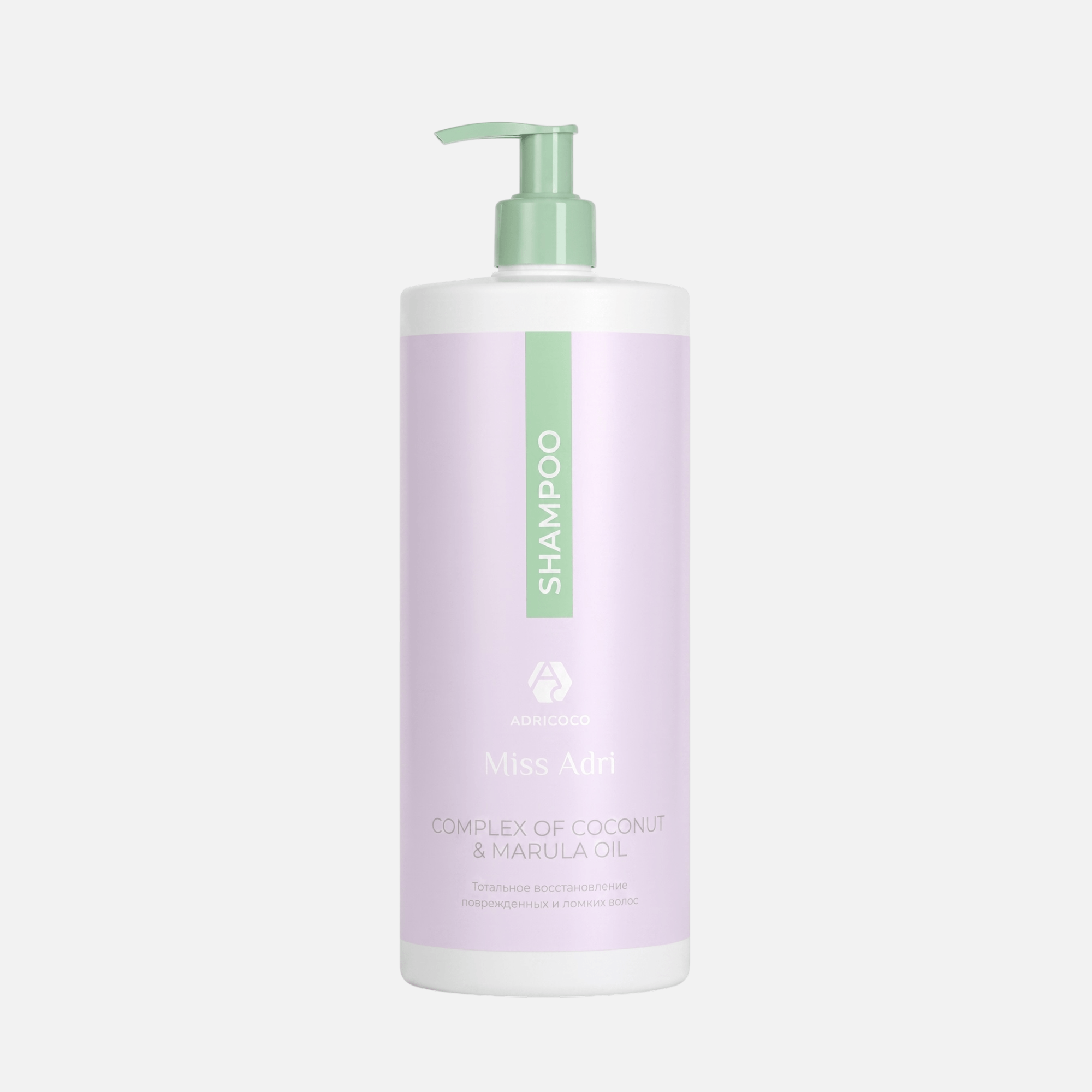 ADRICOCO MISS ADRI COMPLEX OF COCONUT & MARULA OIL, восстанавливающий шампунь для волос, 1000мл