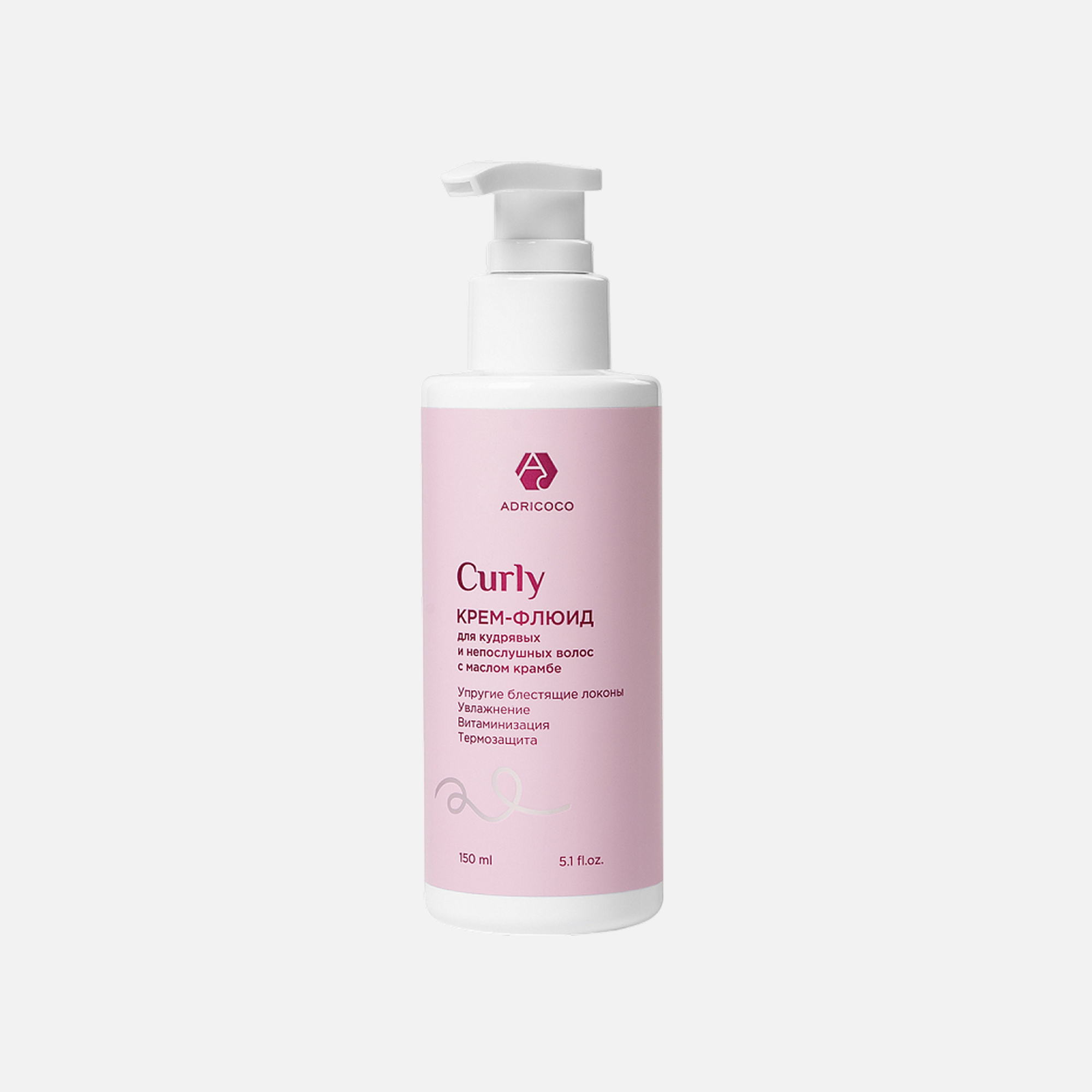 ADRICOCO CURLY, Крем флюид для волос несмываемый, с маслом крамбе, 150 мл