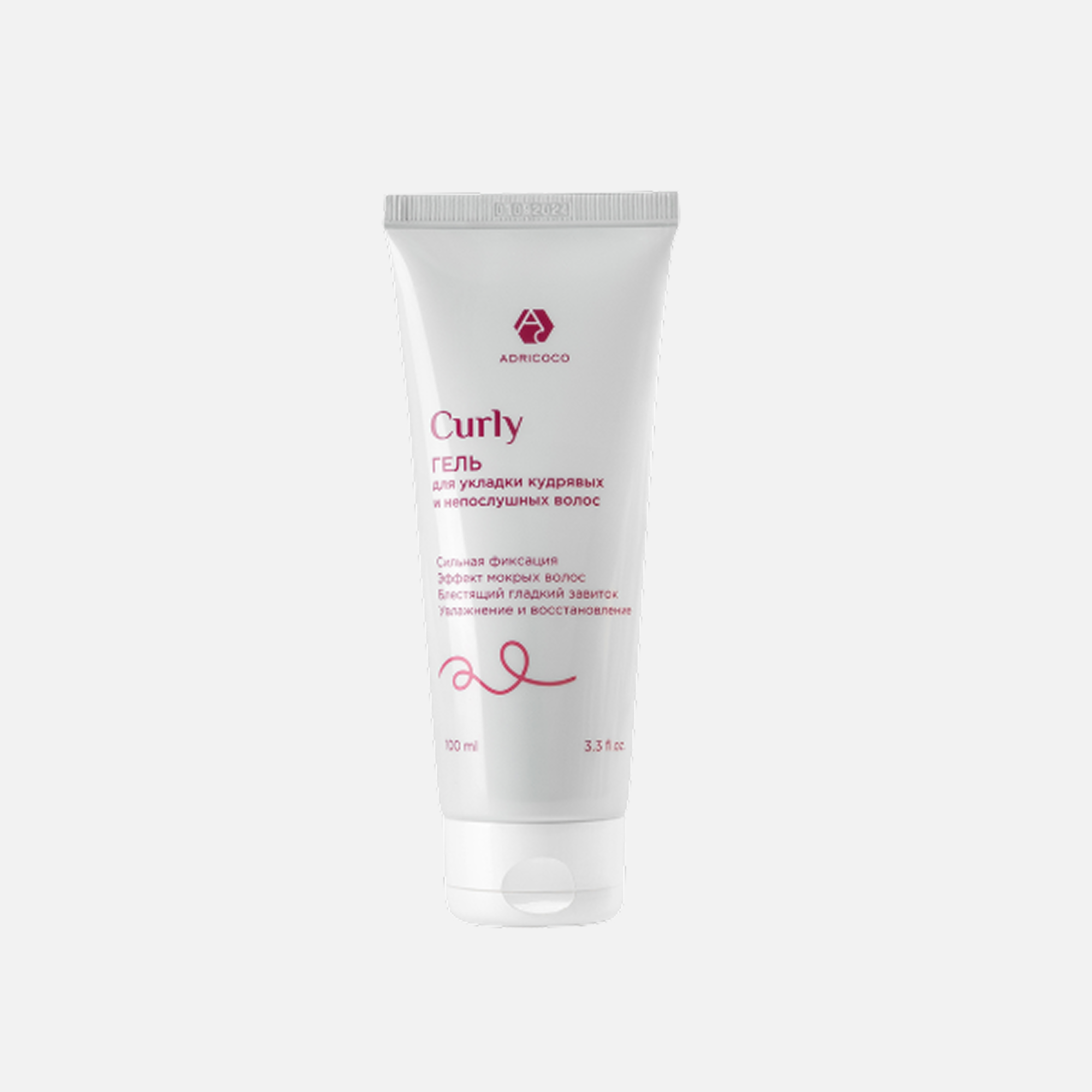 ADRICOCO CURLY, Восстанавливающий  гель для укладки с эффектом мокрых волос сильная фиксация, 100 мл