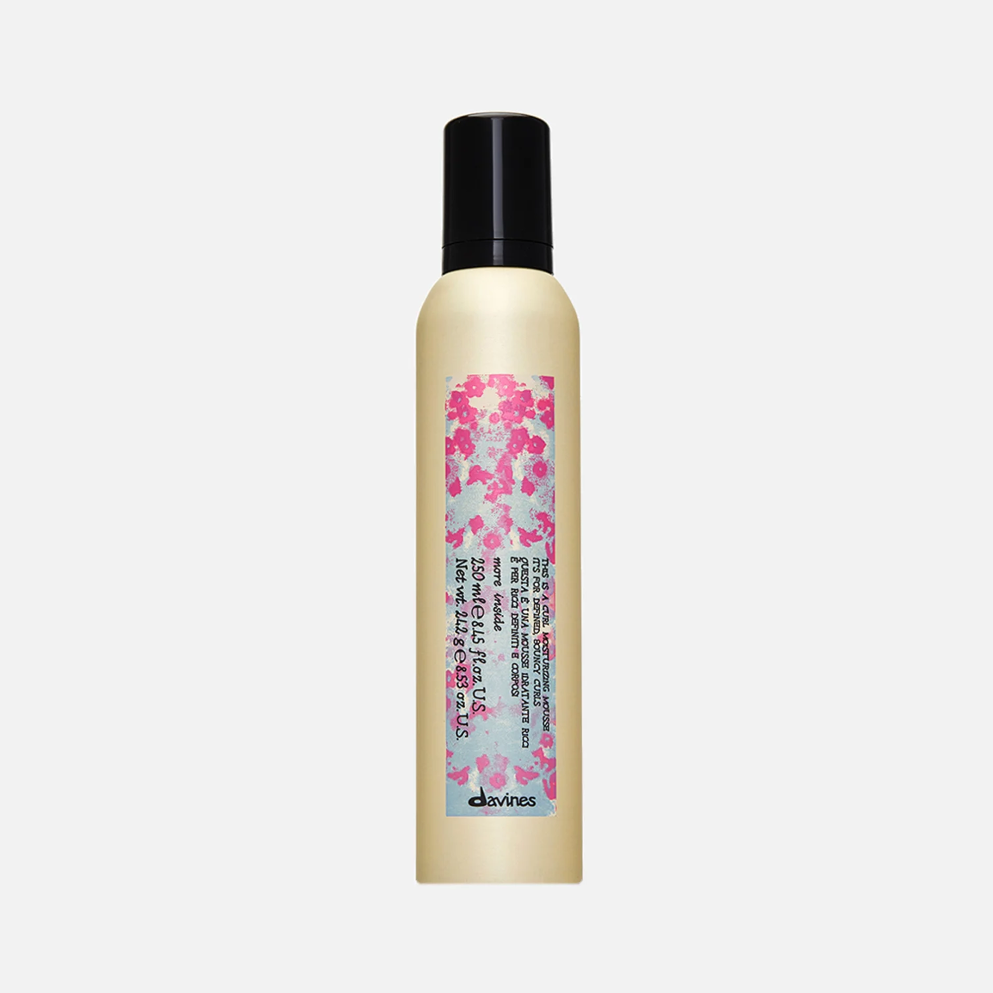 DAVINES MI CURL MOISTURIZING MOUSSE, мусс увлажняющий для упругих четко очерченных локонов, 250 мл